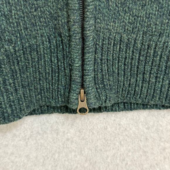 LL Bean Full Zip Cardigan Sweater Size S Classic Rag 100% Lambs Wool Fair Isle - Picture 7 of 16